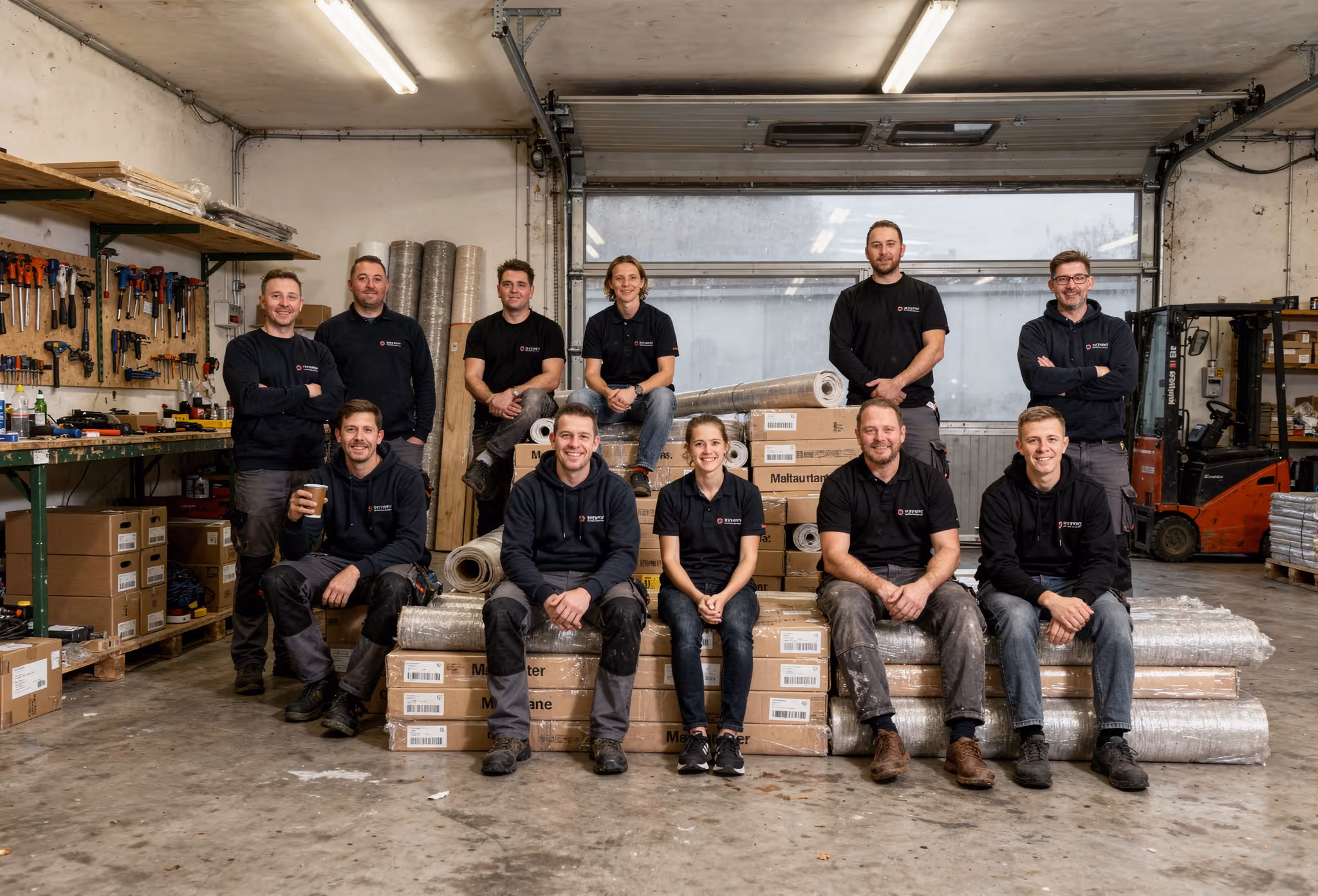 Das Hansa Boden Team vor einem Hamburger Altbau